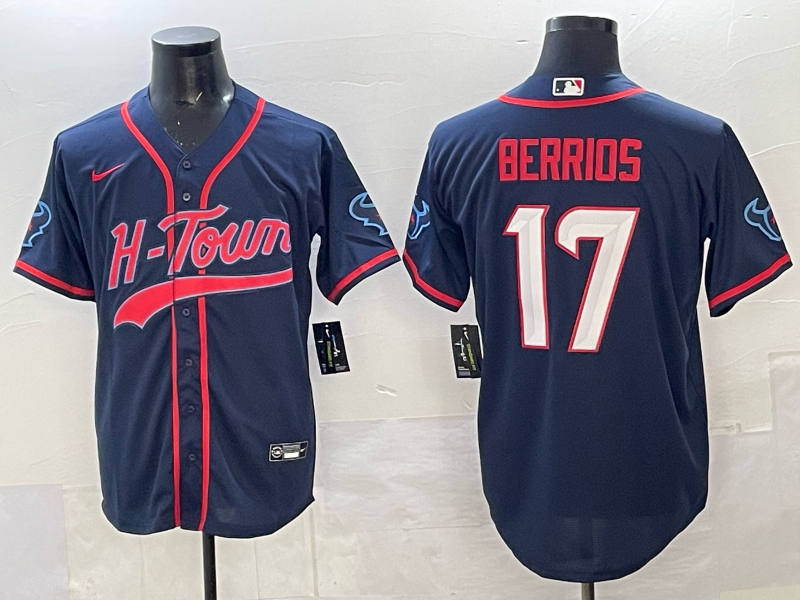 Men Houston Texans #17 Berrios blue Nike Limited NFL 2025 Jersey 005->houston texans->NFL Jersey